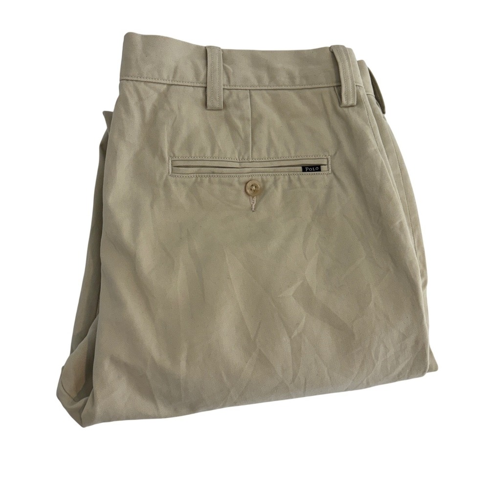 Polo Ralph Lauren Chino Pants Mens 34x31 Khaki Tan Straight Leg Flat Front